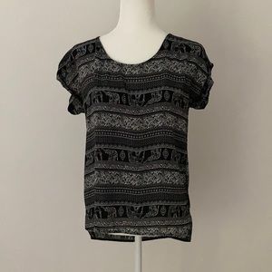 Pink Rose elephant print top